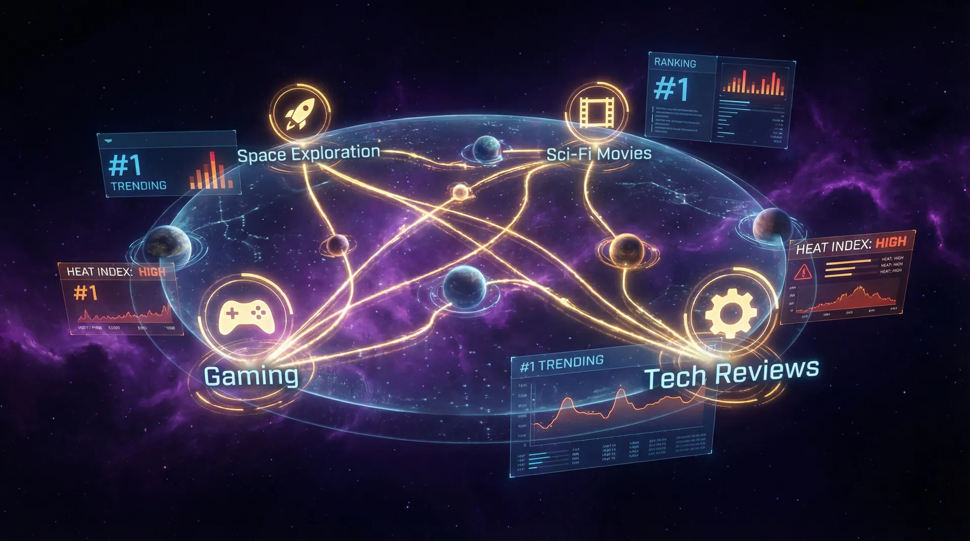 小小绘 热门航线星图 - 各分区热度排行